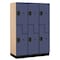 Salsbury Industries 2 Tier 'S' Designer Locker, 54"Wx76"Hx21"D, 6 Door, Blue 18-27361BLU - alternate 1